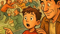 Barzelletta: un bambino va allo stadio col padre